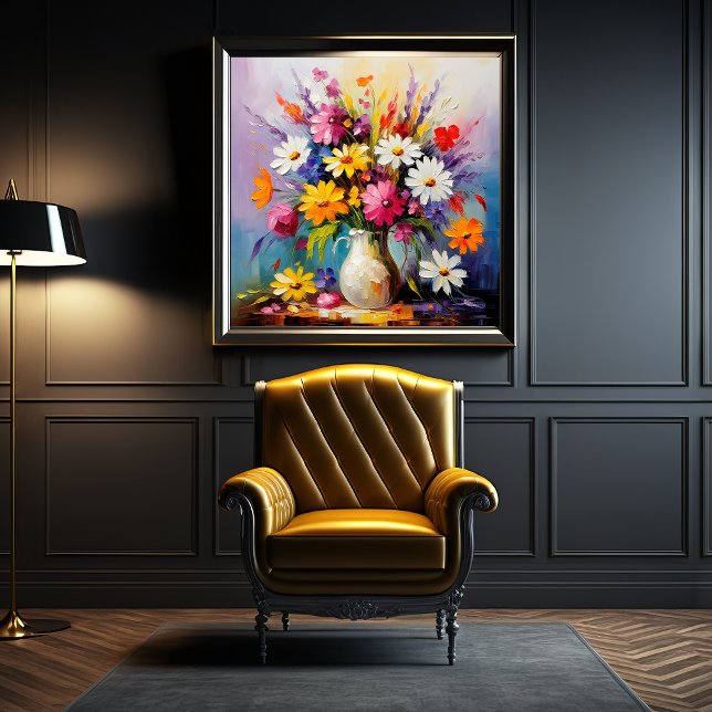 Poster Fleurs printanières en fleurs, art d'arrangement f (Créateur téléchargé)