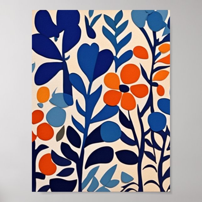 Poster fleurs retro 70's (Devant)