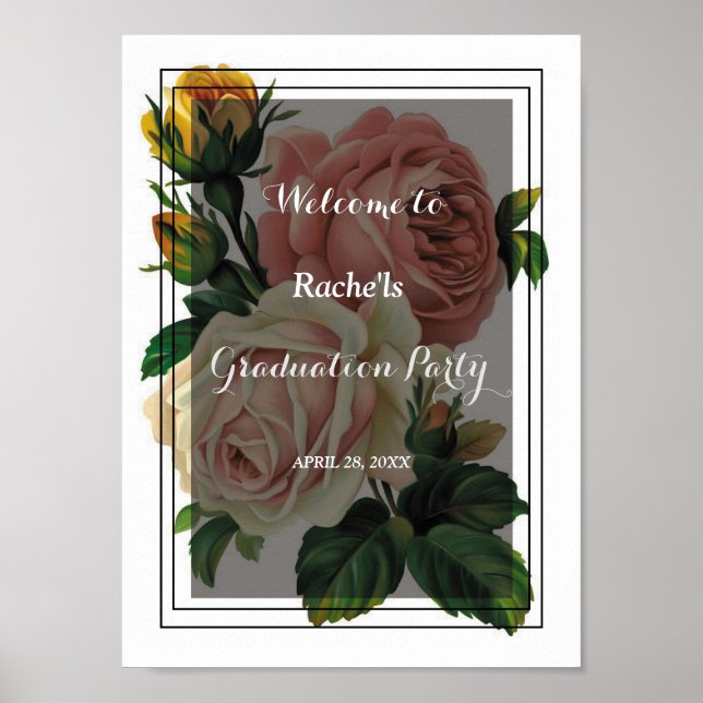 Poster Fleurs romantiques Graduation (Devant)