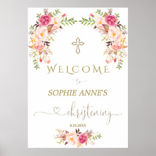 Poster Fleurs Roses Blush Bienvenue Fille Chanteur