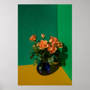 Poster Fleurs   Roses dans Vase