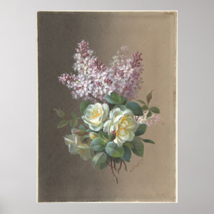 Poster Fleurs Roses et Lilacs