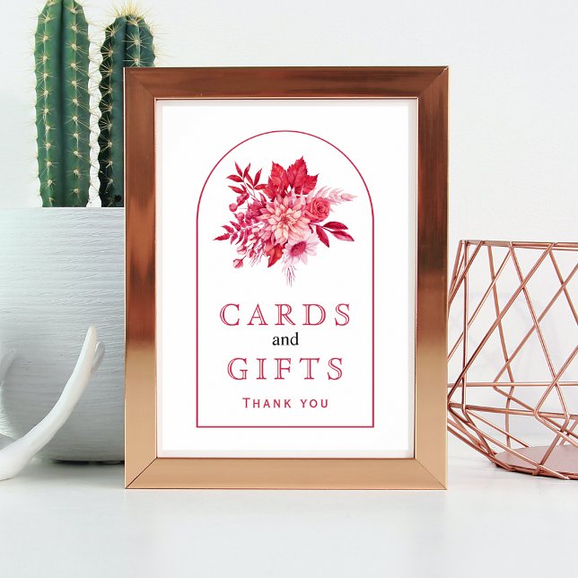 Poster Fleurs roses et rouges et signe mariage du feuilla (Créateur téléchargé)