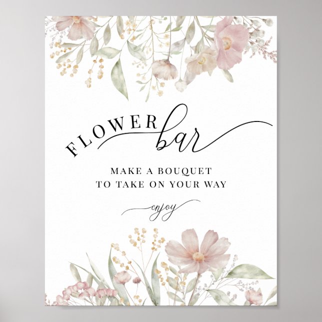 Poster Fleurs roses poussiéreuses | Barre de démarrage (Devant)