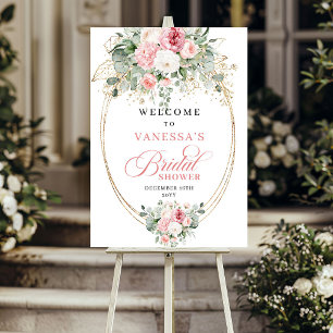 Poster Fleurs Roses Poussiéreuses Minimales Bienvenue à l