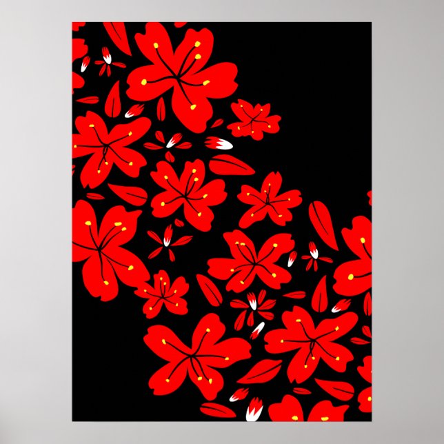 Poster Fleurs rouges (Devant)