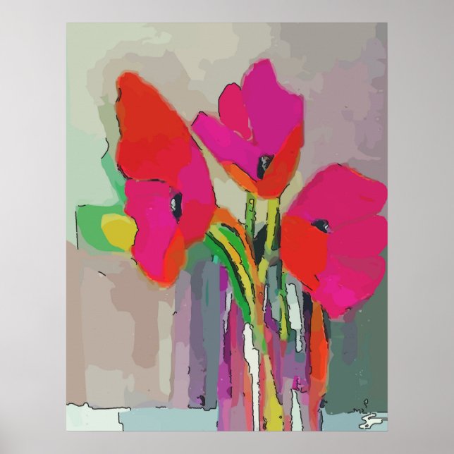 Poster Fleurs Rouges En Jar (Devant)