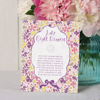 Fleurs sauvages à nœud rose violet Baby Shower