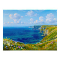 "Fleurs sauvages au-dessus de la mer" - Un paysage