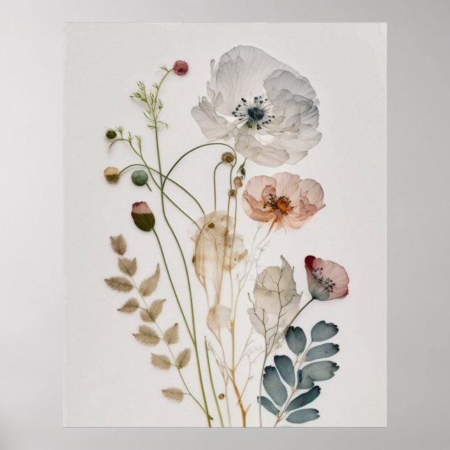 Poster Fleurs sauvages avec l'art de téléchargement insta (Devant)