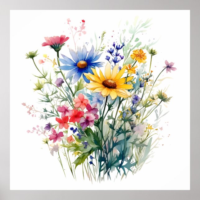 Poster Fleurs sauvages Botanique (Devant)