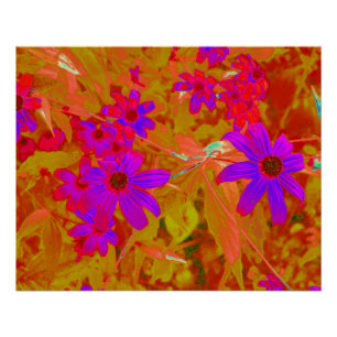 Poster Fleurs sauvages colorées ultra-violettes, magenta