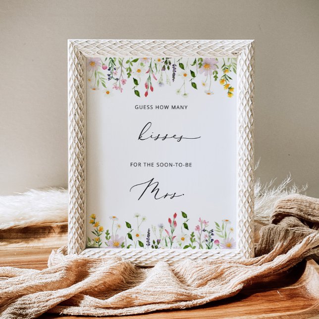 Poster Fleurs sauvages combien de baisers nuptiale douche (Créateur téléchargé)