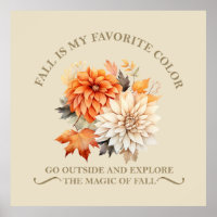 Fleurs sauvages d'aquarelle feuilles automne citat