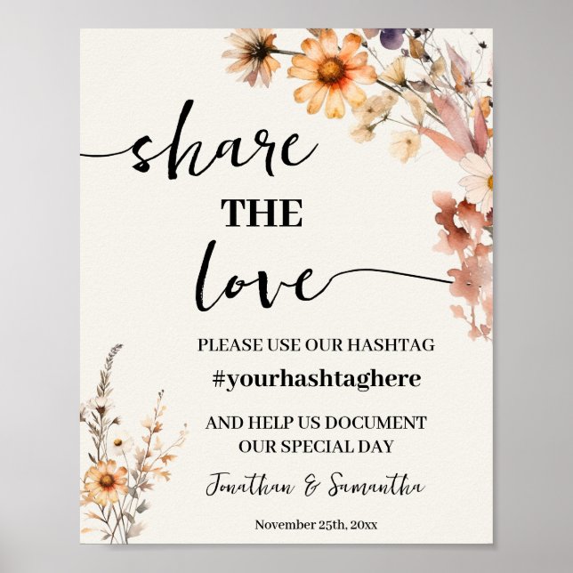 Poster Fleurs sauvages d'automne Partagez le Wedding show (Devant)