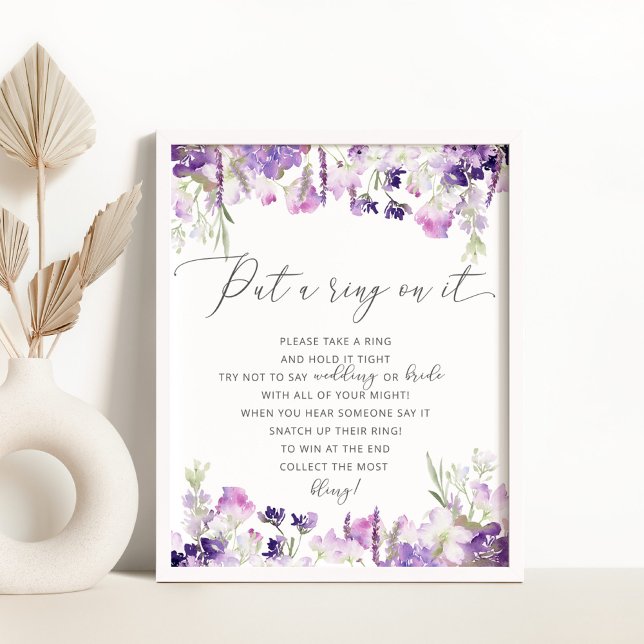 Poster Fleurs sauvages de lavande jeu mettre un anneau de (Créateur téléchargé)