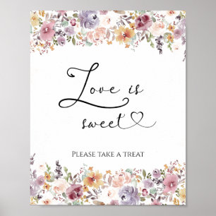 Poster Fleurs sauvages élégantes L'amour est doux douche 