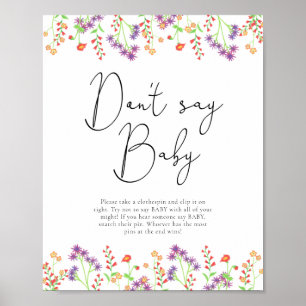 Poster Fleurs sauvages Ne dis pas bébé