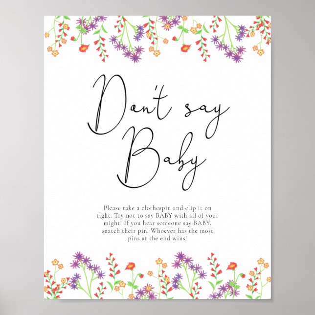 Poster Fleurs sauvages ne disent pas bébé (Devant)