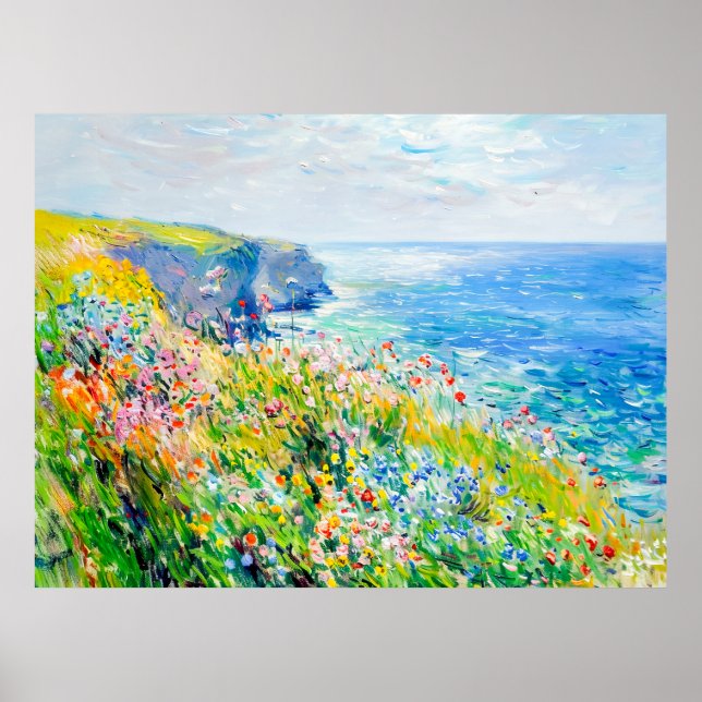 Poster Fleurs sauvages par Cliff Impressionist Coastline (Devant)