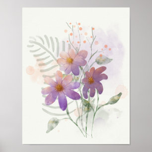Poster Fleurs sauvages violets