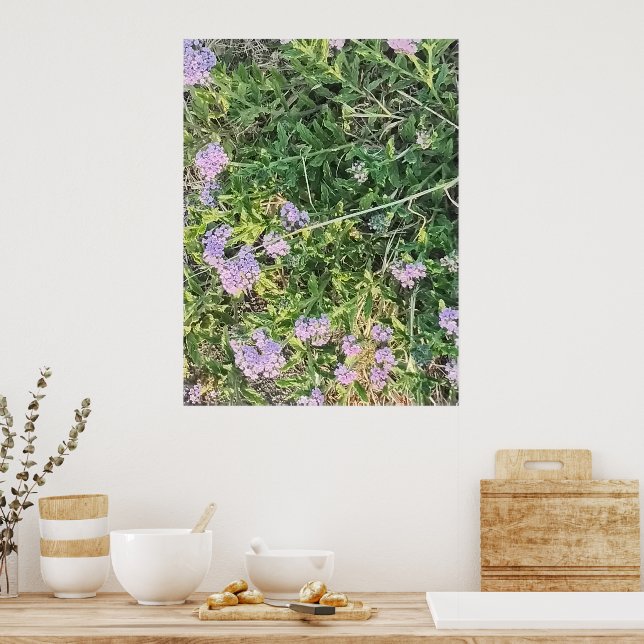 Poster Fleurs sauvages violettes dans un jardin naturel (Cuisine)