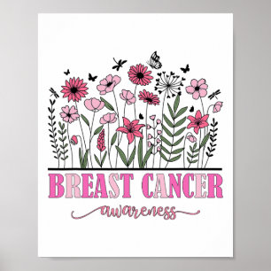 Poster Fleurs Sensibilisation au cancer du sein Femmes Ca