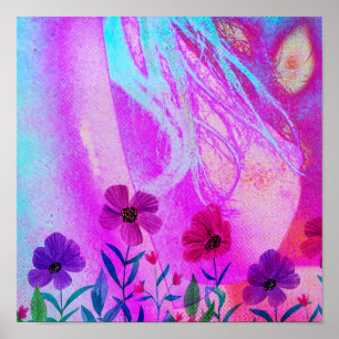 Poster Fleurs sur la poitrine