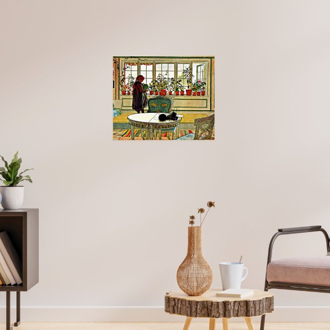 Poster Fleurs sur le rebord de fenêtre, (Salon 3)