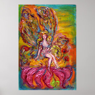 Poster FLEURS SUR L'Imaginaire ROSE IRIS