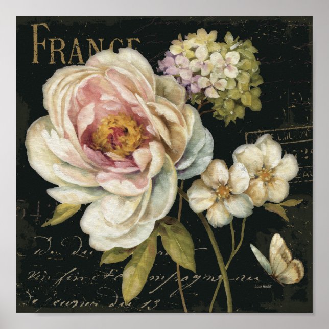 Poster Fleurs sur noir (Devant)