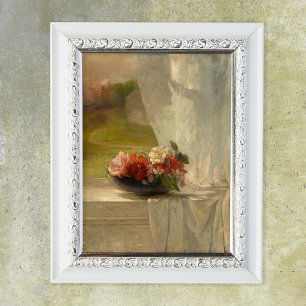 Poster Fleurs sur un rebord de fenêtre par John La Farge