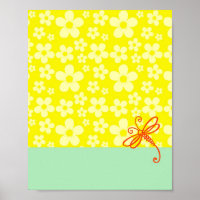 Fleurs Touche De Vert Libellule Art