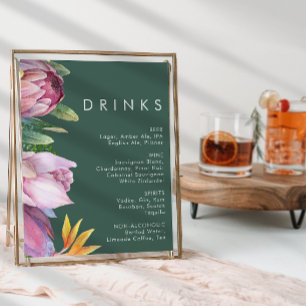 Poster Fleurs Tropicales Colorées Boissons de Mariage V