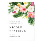 Fleurs tropicales et partie d'engagement vert