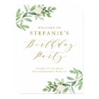 Fleurs vertes et blanches Bienvenue à la fête d'an