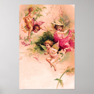 Poster Fleurs victoriennes vintages