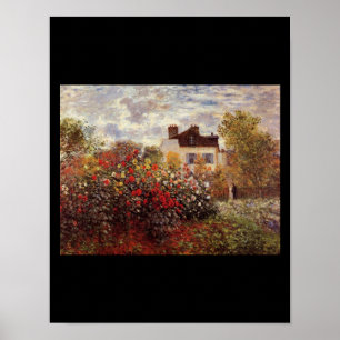 Poster fleurs vintage jardin monnet à argenteuil soleil