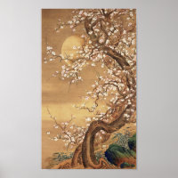 Fleurs vintages de prunes japonaises au clair de l