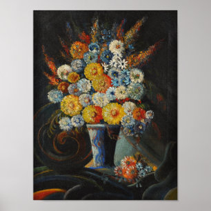 Poster Fleurs vintages Gregor Perusek dans un vase