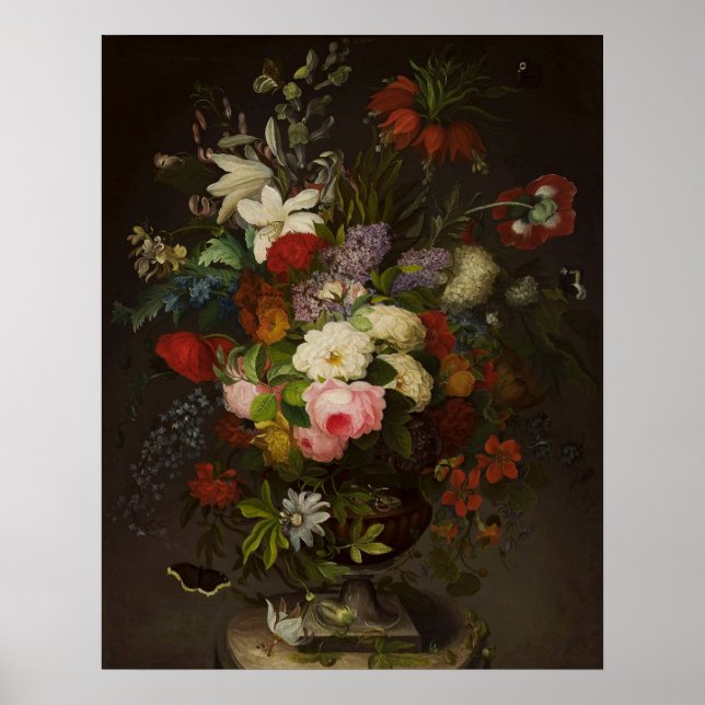 Poster Fleurs vintages Henryka Beyer (Devant)