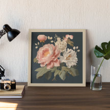 FLEURS VINTAGES ROSES ET BLANCHES