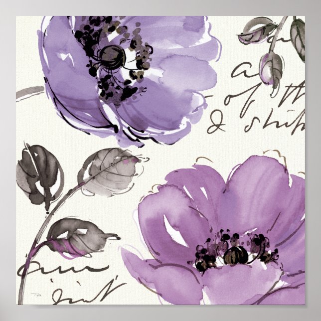 Poster Fleurs violettes (Devant)