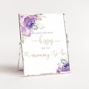 Poster Fleurs violettes combien de baisers pour la future