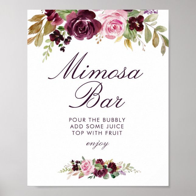 Poster fleurs violettes douche nuptiale mimosa signe barr (Devant)