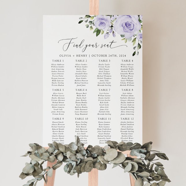 Poster Fleurs violettes, Fleurs Lilac, Boho, Carte de siè (Créateur téléchargé)