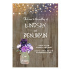 Fleurs violettes Mason Jar Mariage rustique Bienve