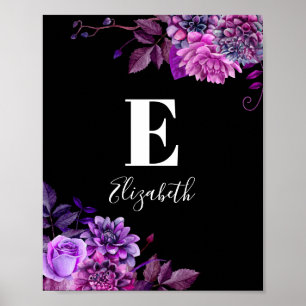 Poster Fleurs violettes. Monographie de la petite fille. 