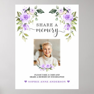Poster Fleurs violettes Partager un panneau de mur de mém