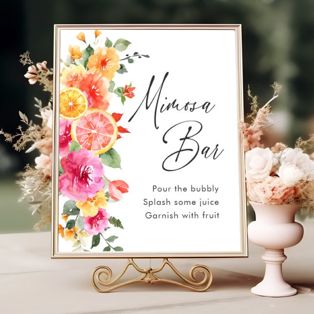 Poster Fleurs vives Floral Citrus Bridal Mimosa Bar (Créateur téléchargé)
